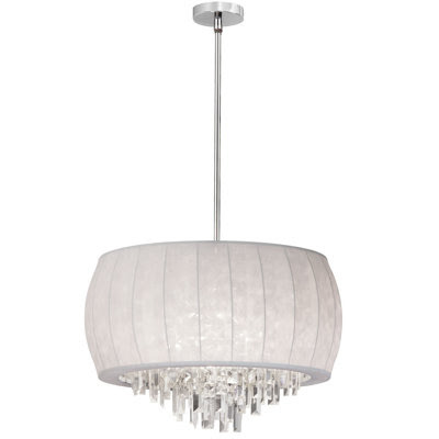 6 Light Crystal Chandelier Shade Color: White Lycra