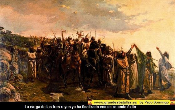 FINAL BATALLA NAVAS DE TOLOSA, carga de los tres reyes