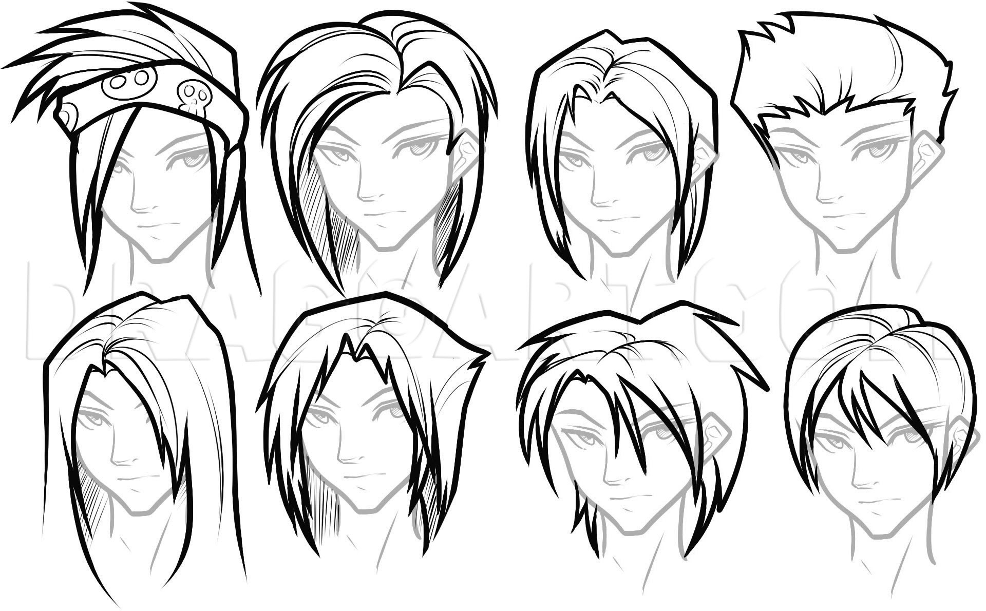 How to Draw Hair For Boys, Step by Step, Hair, People ...