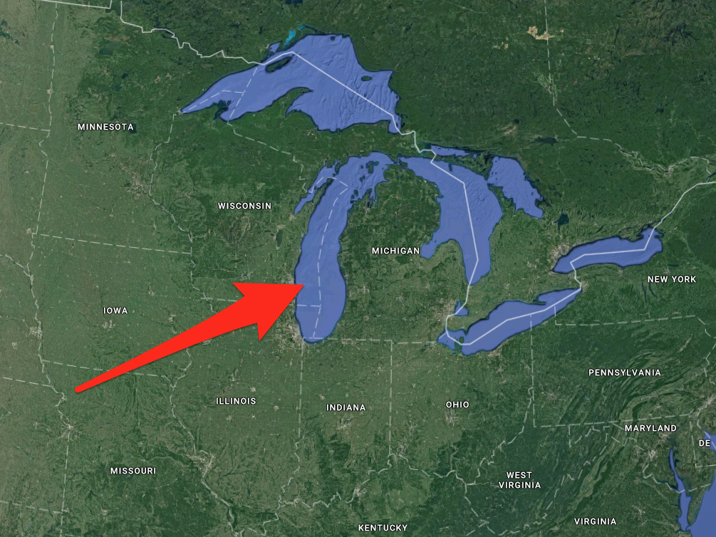 lake michigan google maps
