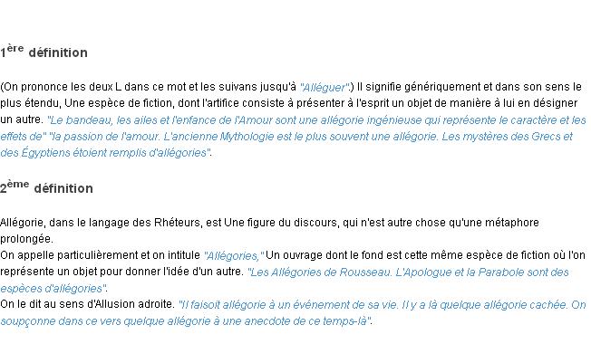 Allégorie : La définition