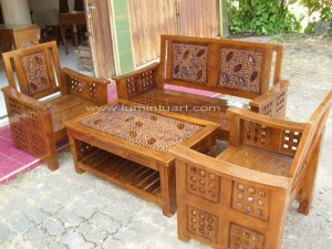  Kursi  Tamu Minimalis  Jepara Kayu  Jati Model Kotak  Ukir Daun UD LUMINTU ART Gallery Furniture 