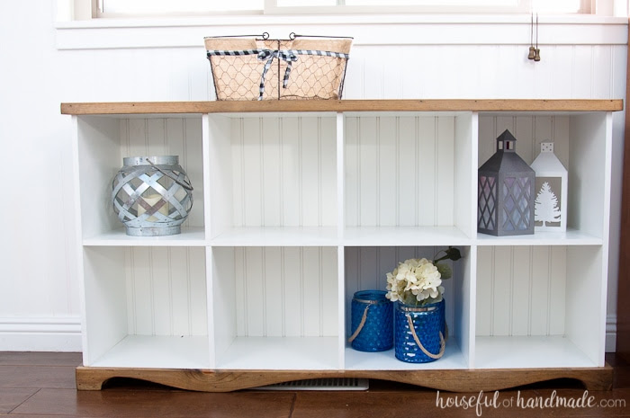 Farmhouse Console Table DIY from Cube Bookcase a Farmhouse Console Table DIY from Cube Bookcase a
