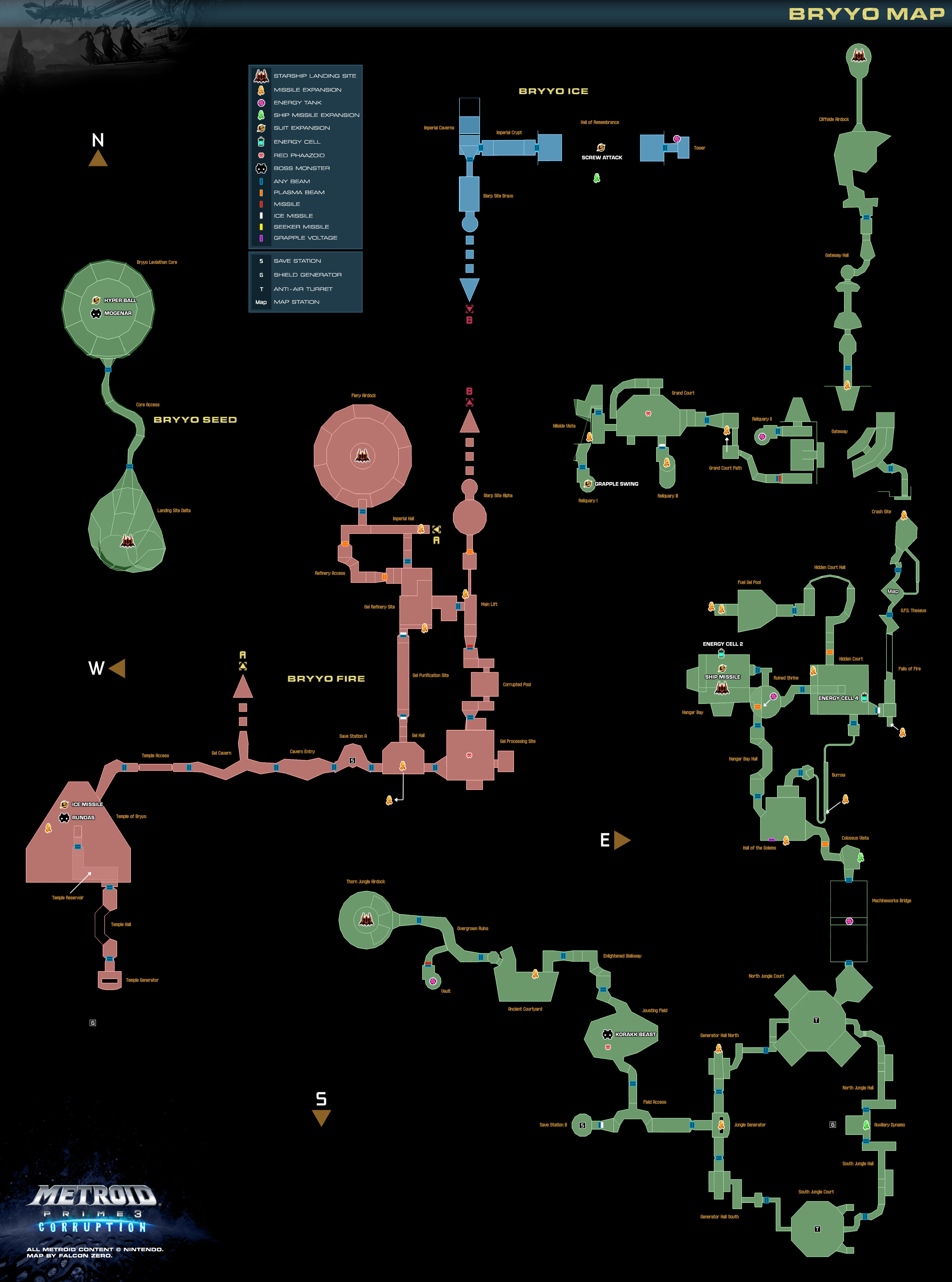 Game maps - Metroid Prime 3: Corruption (Metroid Recon)