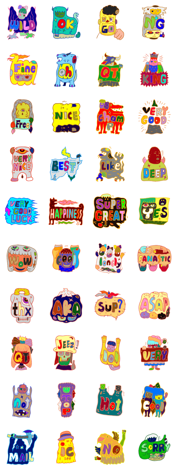 文字キャラ 英語版 Lineクリエイターズスタンプ Lineで使えるスタンプを紹介 スタンプひろば