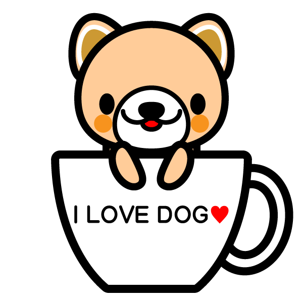かわいいコーヒーカップ犬の無料イラスト 商用フリー オイデ43