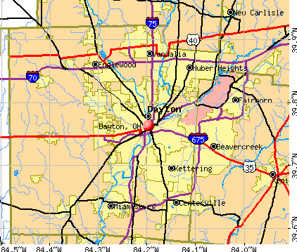 Dayton ohio zip code map