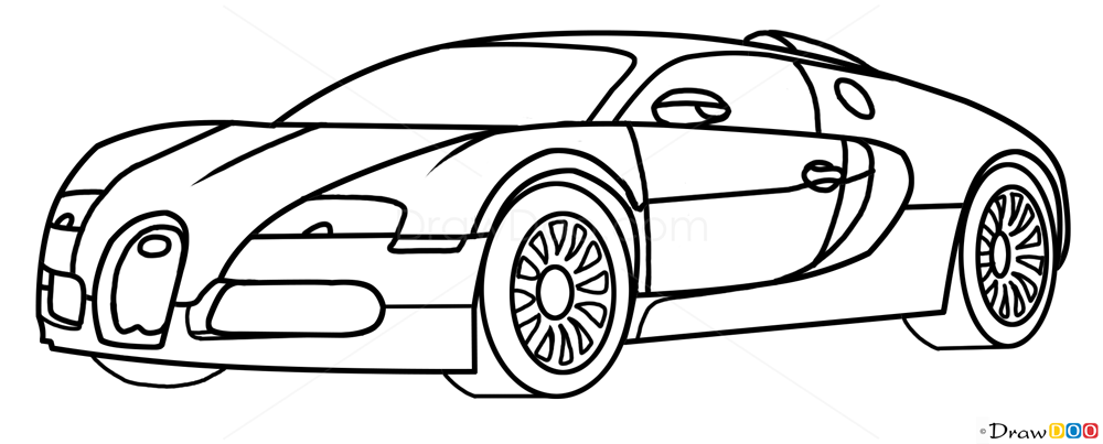 How to Draw Bugatti Veyron, Supercars - How to Draw, Drawing Ideas