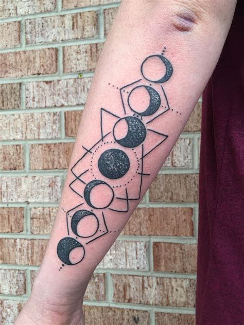 geometric moon phases tattoo   jamie dukes