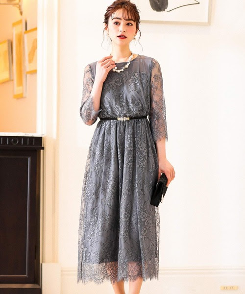 セール ドレス オールレースロング結婚式ワンピースドレス ドレス Niana ニアナ のファッション
