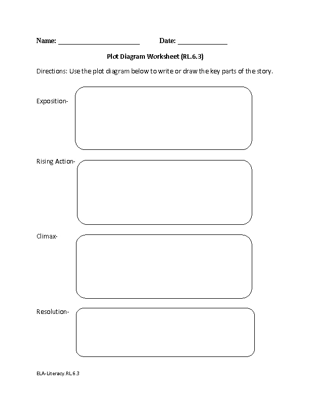 6th Grade Common Core  Reading Literature Worksheets
