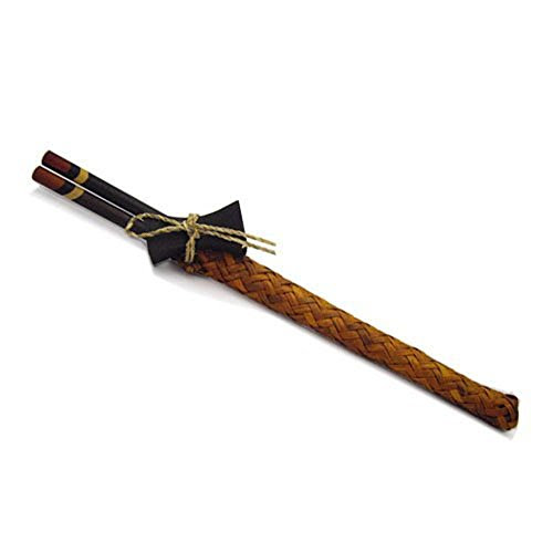Thebigmango uk Handmade Wooden Round Black Chopsticks Set with Matching Rest and Case