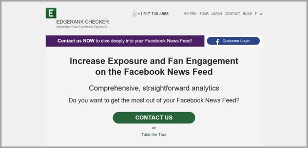 Edgerank checker - example of social media management tools