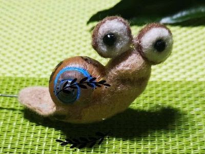 蜗牛壳diy手工 羊毛毡制作极速蜗牛摆件 废旧物品手工制作 51费宝网