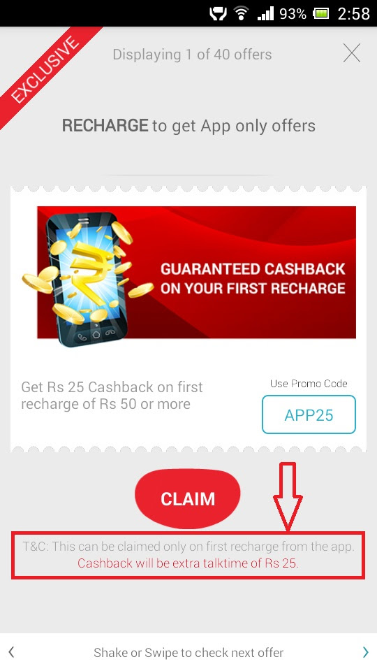 Airtel Mobile App Offer Recharge for Rs.50 & Get Extra Rs.25 Talktime
