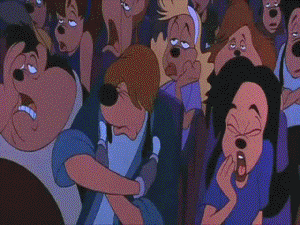 a goofy movie -  shocked school crowd GIF