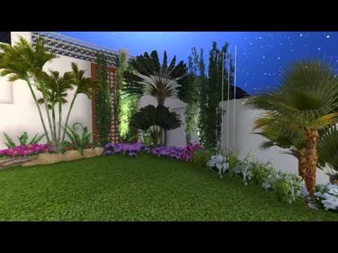 Diseño patio y jardín en 3D
