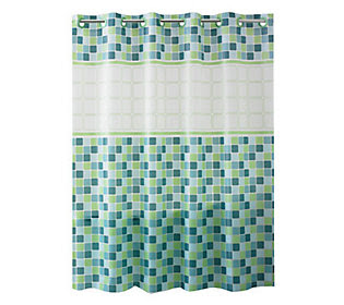 Hookless Jade Mosaic Print Shower Curtain — QVC.