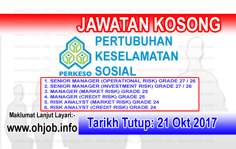 Jawatan Kerja Kosong PERKESO - Pertubuhan Keselamatan Sosial logo www.ohjob.info oktober 2017