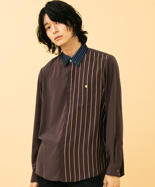 在庫あり即納 Studious アシメサテンクレリックレギュラーカラーシャツ Zozo限定アイテム 中華のおせち贈り物