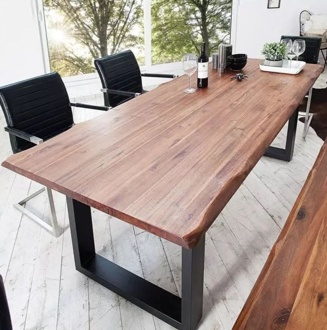 Kyle Modern Industrial Solid Wood Table Urban Mood