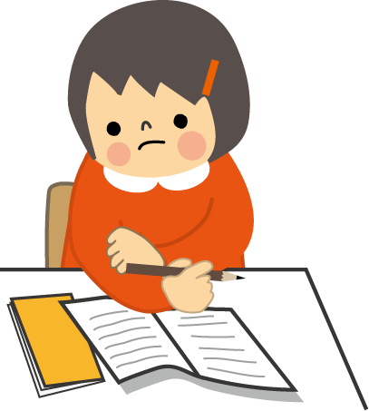 勉強のイラスト 女の子 無料イラスト フリー素材