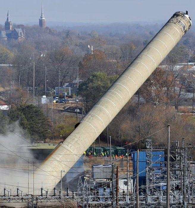 Smokestack Demolition Goes Wrong (13 pics + video)