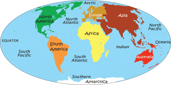Labeled Map Of Continents And Oceans Map Of The World Continents And Oceans ~ FUROSEMIDE