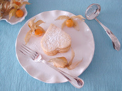 sablées com physalis e creme