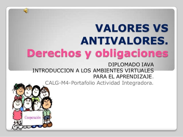 Valores vs antivalores proyecto escolar