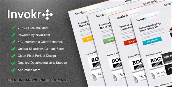 Invokr Premium Landing Page - Marketing Corporate