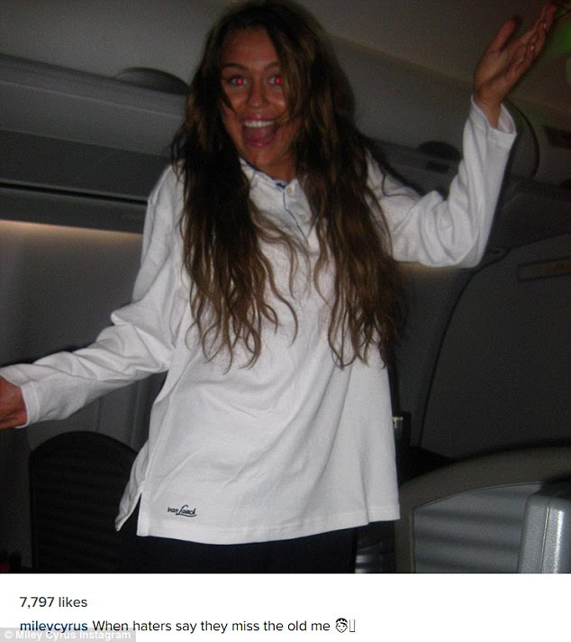 Note to haters: Miley posted another throwback photo showing her reaction to haters who miss the old her