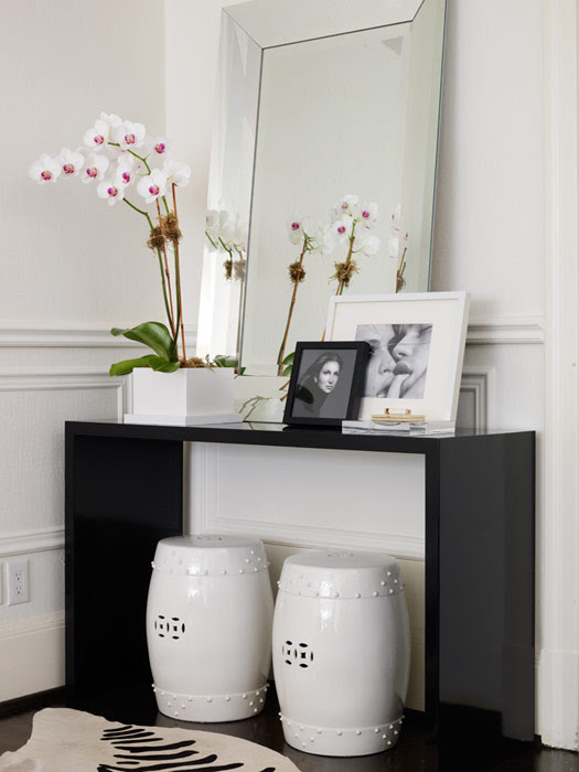 Black Lacquer Cosnole Table - Contemporary - entrance/foyer ...
