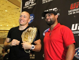 George Saint Pierre e Hendricks UFC Las Vegas (Foto: Evelyn Rodrigues)