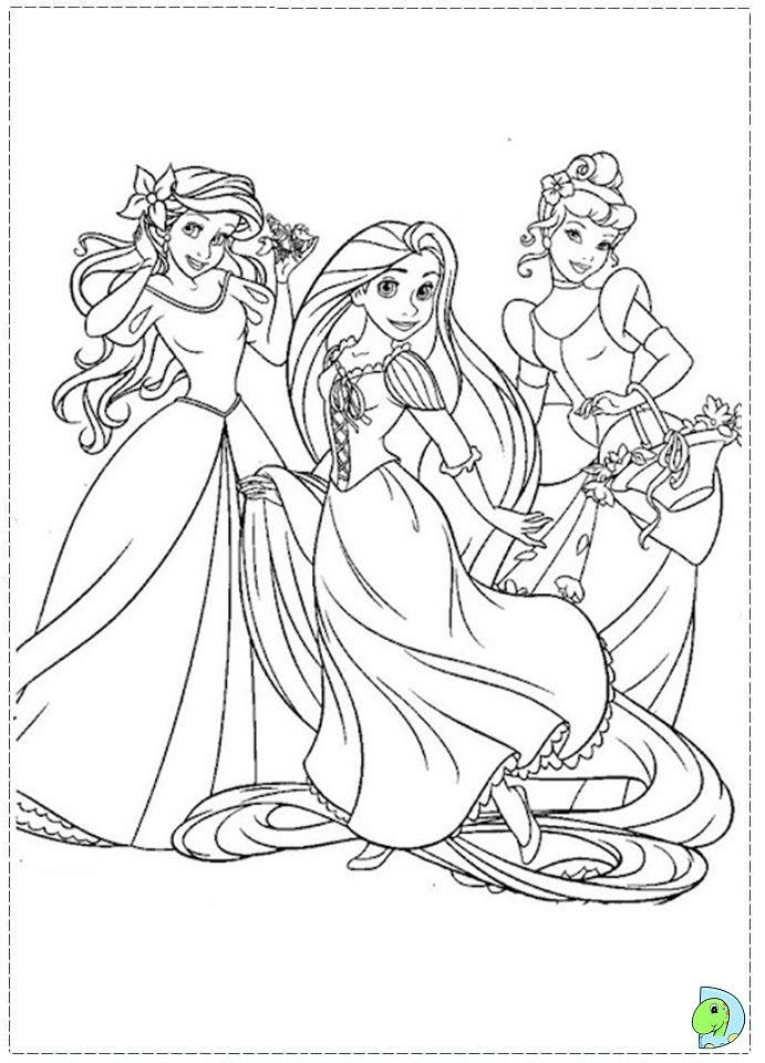 Disney Princesses Coloring Page Dinokids Org