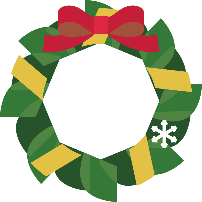 クリスマスリースイラスト枠 シンプルデザイン 可愛い無料イラスト素材集