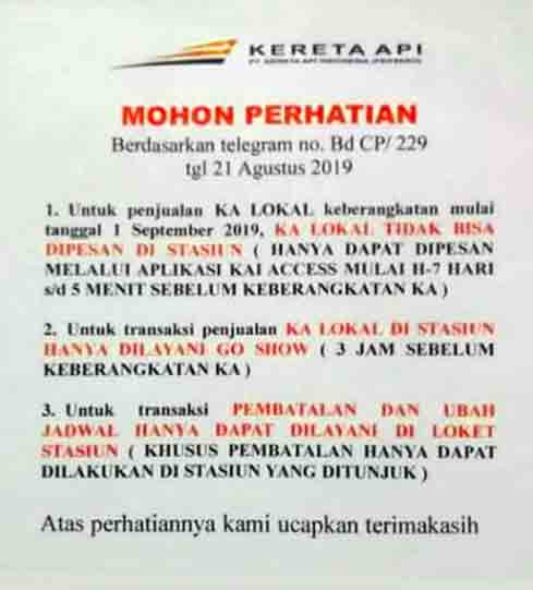 Tiket Ka Lokal Informasi Aktual