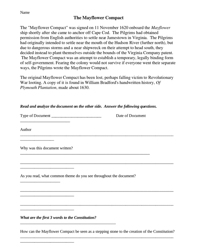 Of plymouth plantation worksheet answers