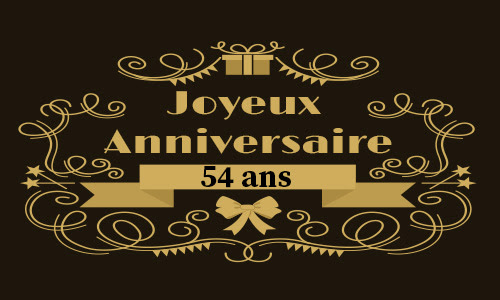 Carte Anniversaire Homme 54 Ans Noire