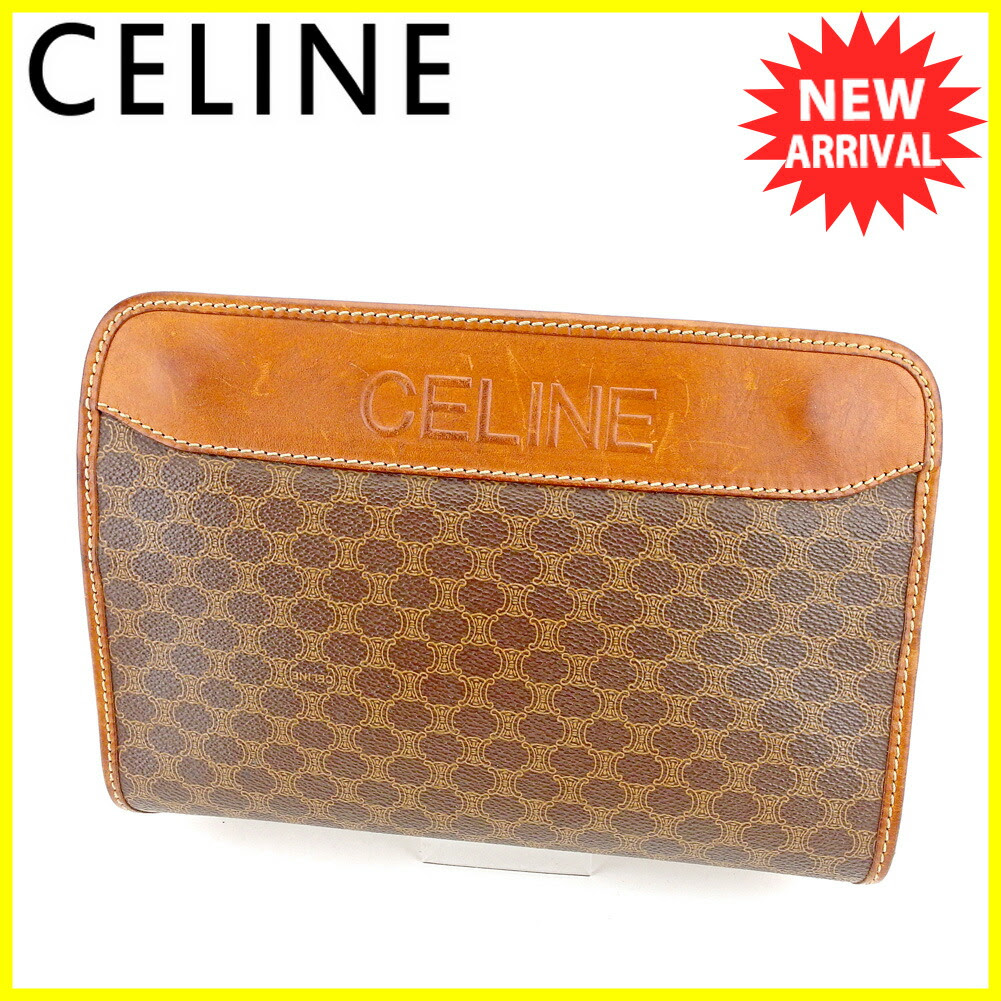 新色 セリーヌceline クラッチバッグセカンドバッグレディースメンズ可マカダムブラウンベージュゴールドキャンバス レザー人気t5630 ポイント10倍 ブランドバッグセカンド人気オシャレ収納結婚式レディースメンズ可