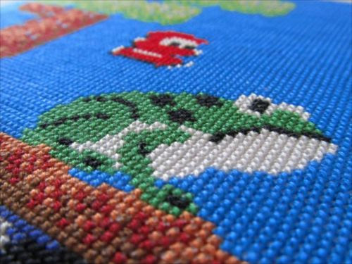 美しいドット絵 ゲーム中のワンシーンが クロスステッチ の刺繍で再現された作品集 そうさめも