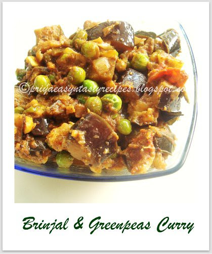 Brinjal & Greenpeas Curry