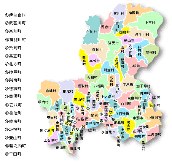 都道府県地図 岐阜県