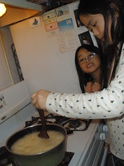 Girls Making Lemon Honey Jelly