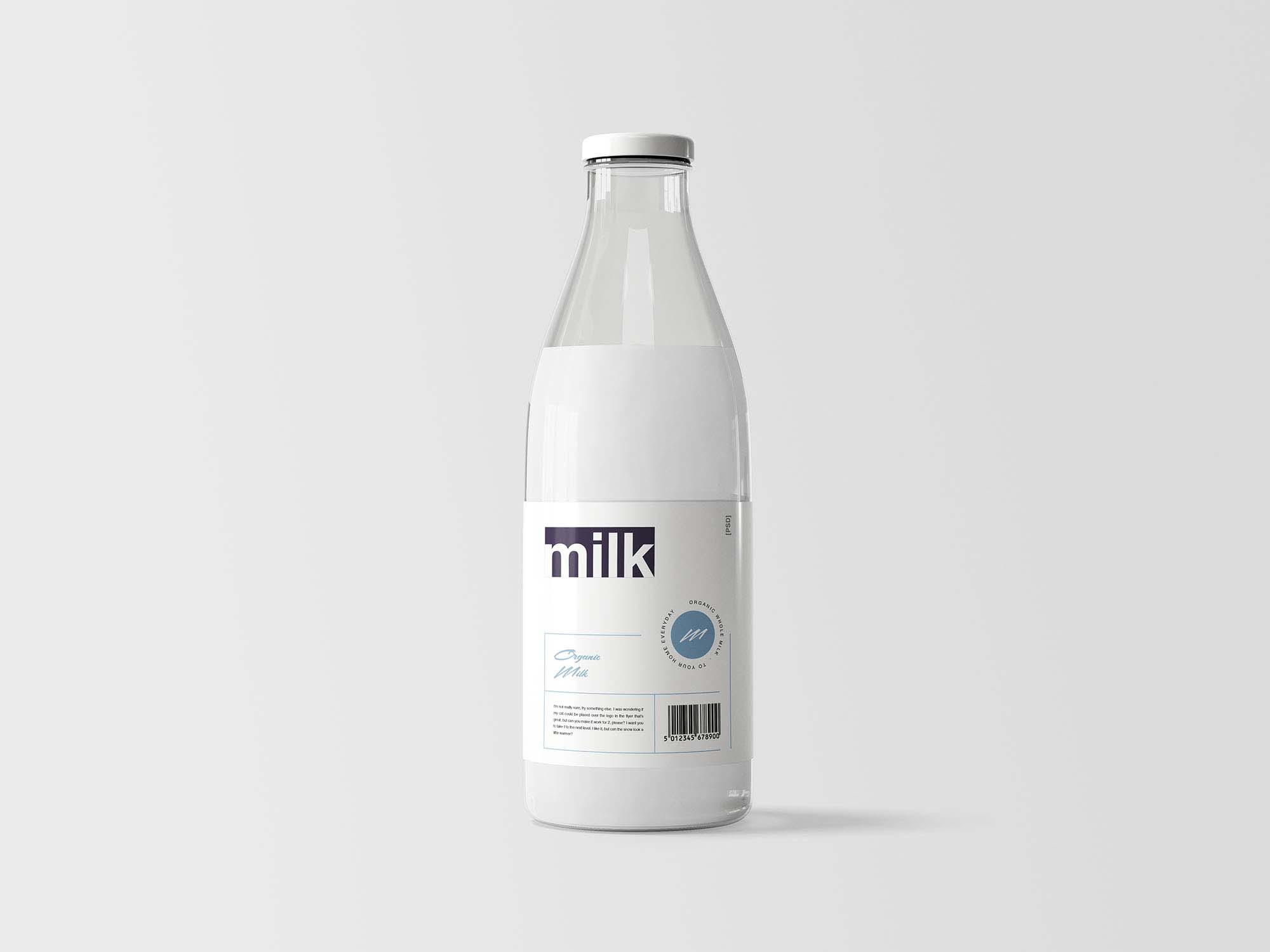 Download Free Milk Bottle Mockup Psd