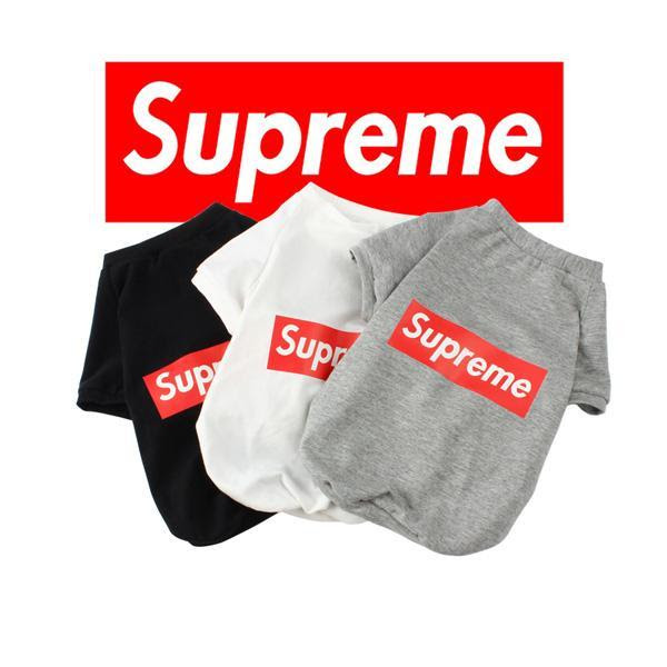シュプリーム 犬服 ボックスログ オシャレ Supreme ペット服 Tシャツ プリントログ 激安