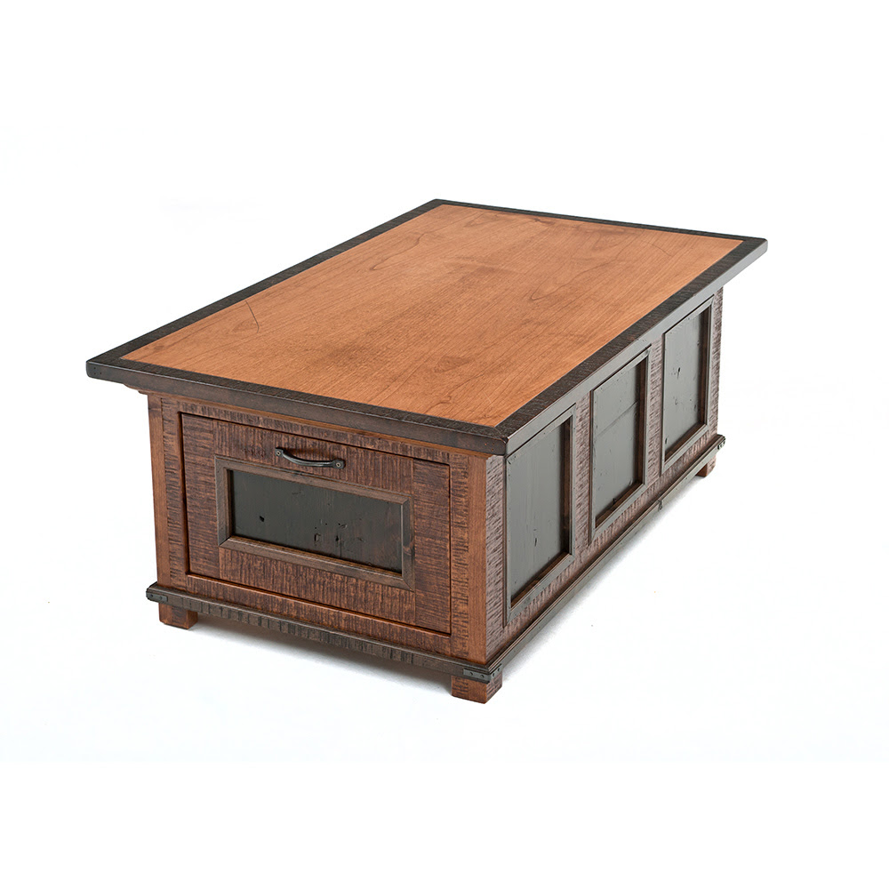 Saratoga Coffee Table - Saratoga Coffee Table / 38 round x 20h shown in rustic cherry with burnt umber stain.
