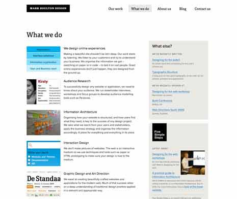 Screen shot of a page on  Mark Boulton Design