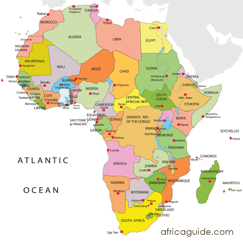 Map of Africa, Africa Map - clickable
