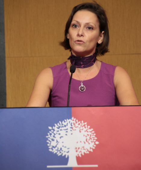 Hopeful: Emmanuelle Savarit, 39, is leading the race to be elected to France¿s newest overseas constituency - based in London¿s well-heeled Kensington